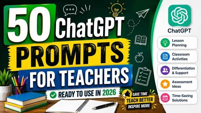 Read more about the article 50 ChatGPT Prompts for Teachers — Ready to Use in 2026