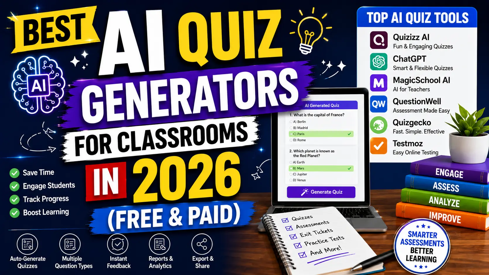 best AI quiz generators for classrooms 2026