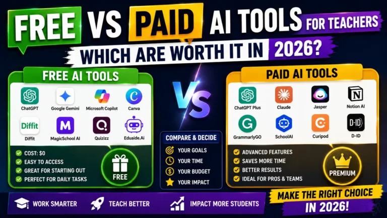 Read more about the article Free vs Paid AI Tools for Teachers — Which Are Worth It in 2026?